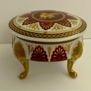 Vintage Pirken Hammer Czechoslovakia Red & Gold Pegasus Porcelain Trinket Box